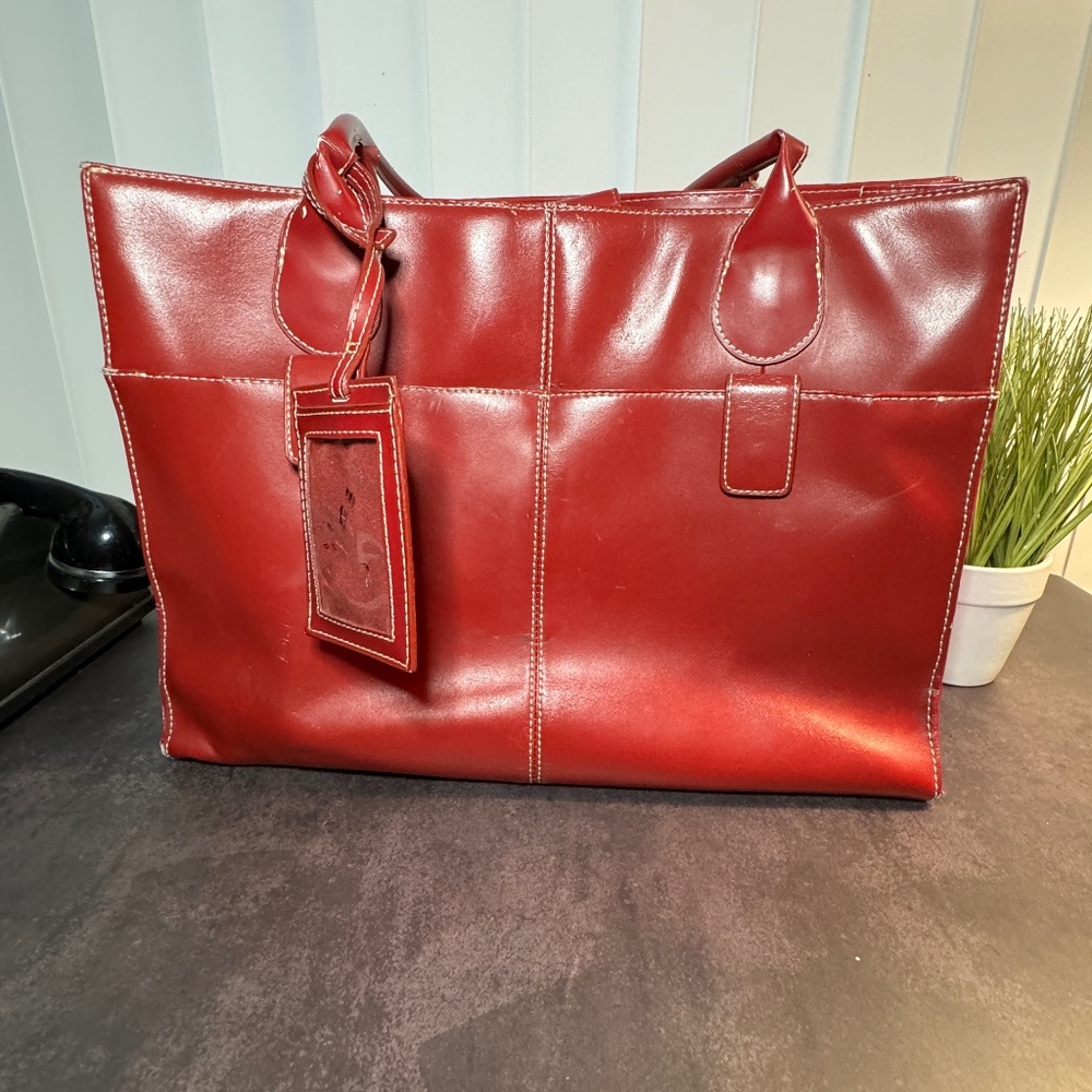 Wilson's Leather Red Briefcase/Tote